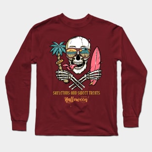 Skeletons and Sweet Treats Halloween Long Sleeve T-Shirt